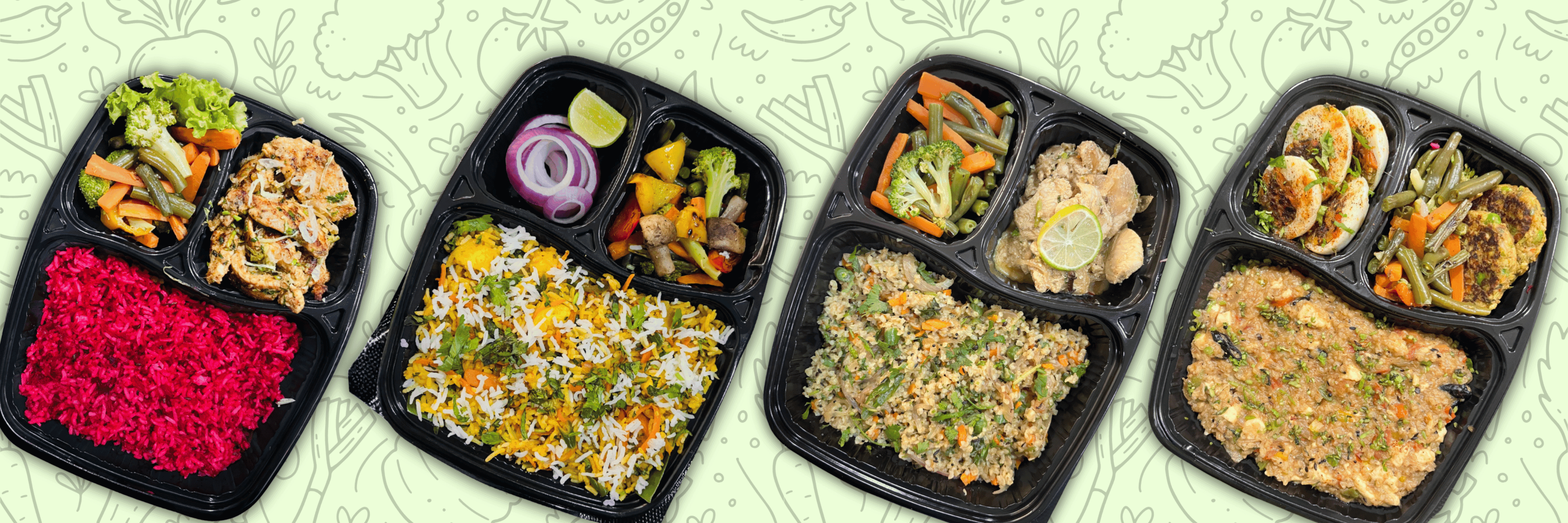 A tray of DietSculpt meal boxes ready for delivery